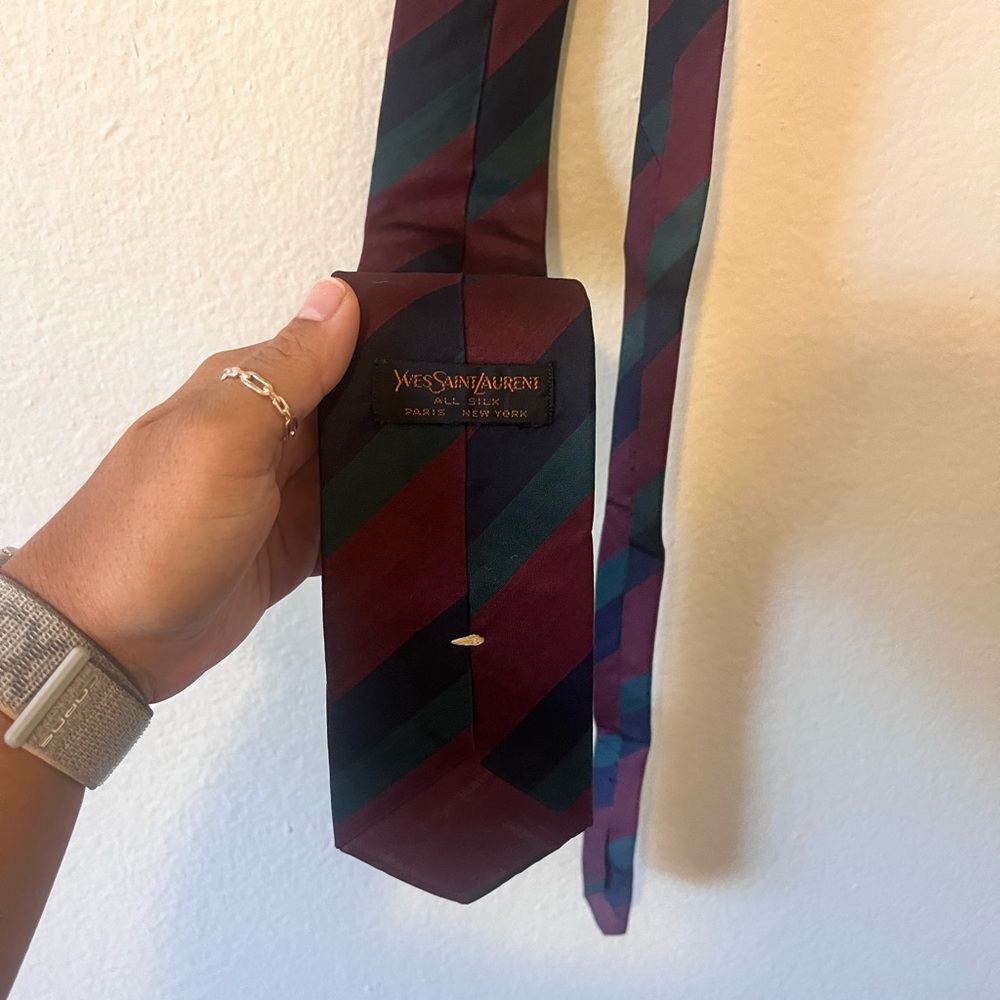 YSL Holiday Checkered Tie One Size